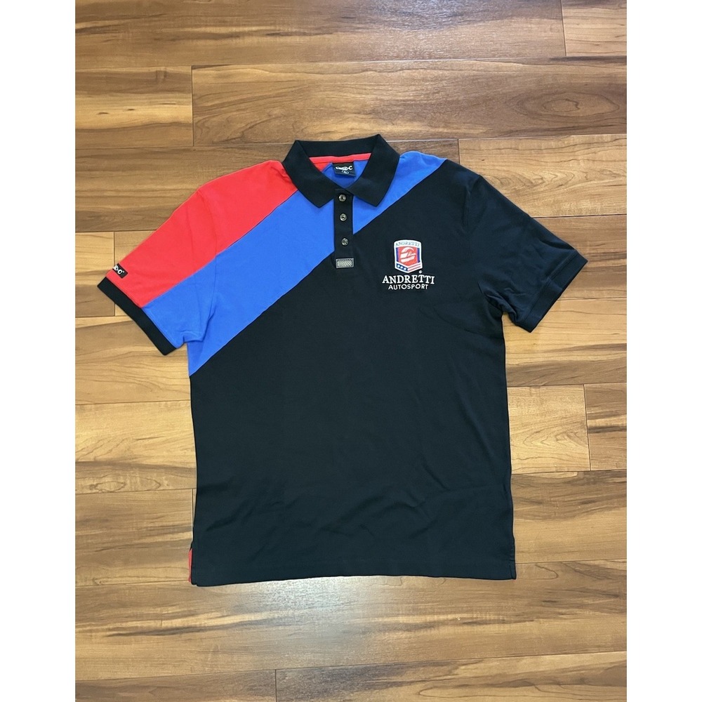 Andretti Autosport Racing Polo Shirt Black Pima Cotton Luna C Men's Size Large